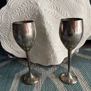 Vintage Elegant Silver plated Wine Goblets